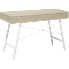 Beliani Schreibtisch Clarita 120 x 48 cm 2 Schubladen modernes Design - Braun/Weiß