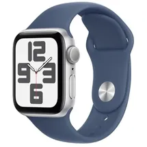 Apple Watch SE 2024 GPS 40 mm Aluminiumgehäuse Silber, Sportarmband Denim S/M