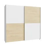 Home Affaire FORTE Möbel Schach und Matt Kleiderschrank 200, Schwebetürenschrank mit 2 Türen und Einlegeböden, Holzwerkstoff, Puccini Eiche Dekor mit Weiß im Schachbretuster