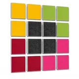 platino24 Akustikplatte 16 Elemente 3D-Set Colore Quadrat 27,5 x 27,5 cm Multicolore rot