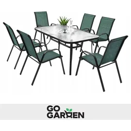 gogarden Metall Gartenstühle Gartensessel 55 x 80 x 89 cm grün 6 St.