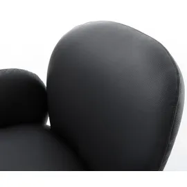 DeLife Freischwinger Nube-Flex mit Armlehnen Echt-Leder Schwarz Freischwinger flach Effektfinish Titan Taschenfederkern,