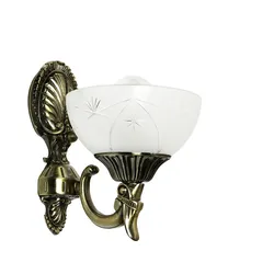 Licht-Erlebnisse Elegante Wandleuchte HENRY in Messing Jugendstil