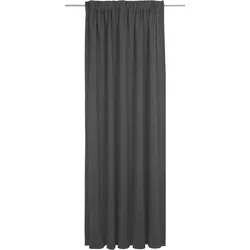 Vorhang WIRTH "Uni Collection", schwarz, B:142cm H:165cm, Baumwolle (Bio-Baumwolle), Gardinen, nach Maß