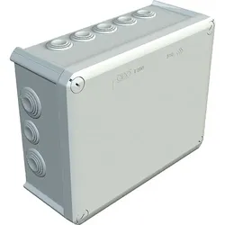 Abzweigkasten Thermoplast, 9 x M25 + 7 x M32, IP66, lichtgrau - Maße 225 x 173 x 86 mm