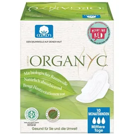 Organyc Slip-Einlage Damenbinden Tag mit Flügeln 10 St.