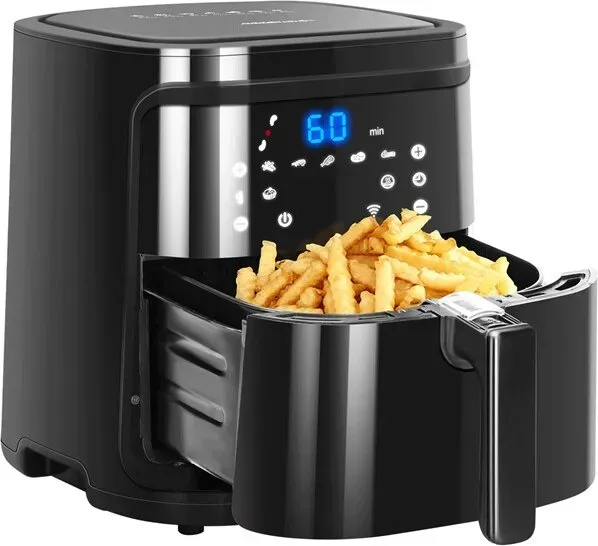 Aigostar Heißluftfritteuse 1900 W, 7 l, 360° Luftzirkulation, Heizung, LED-Touch-Steuerung, 80 °C – 200 °C, 0 – 60 Min. Timing