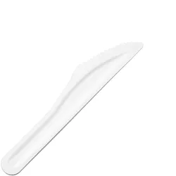 #IAMPLASTICFREE 2.000 Stück Papiermessser unbeschichtet 158mm - stabile, schneidfeste Einweg Messer aus weißem Papier