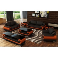JVmoebel Sofa Ledersofa Couch Wohnlandschaft 3+2 Sitzer Design Modern Sofa jvmoebel, Made in Europe rot|schwarz