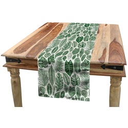 Abakuhaus Tischläufer Esszimmer Küche Rechteckiger Dekorativer Tischläufer, Botanisch Vintage Exotische Blätter beige|grün 40 cm x 180 cm
