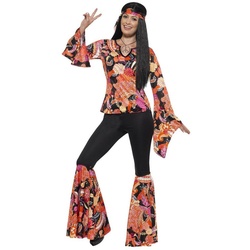 Smiffys Kostüm Schlager Hippie, Zum Schlagermove mit der passenden Schlaghose schwarz S