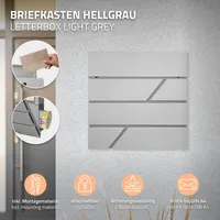 ML-Design Briefkasten mit Ständer Standbriefkasten Briefkasten Edelstahl Hellgrau