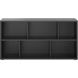 Niedriger Bücherschrank mit schwarzem Holzfinish B140 cm EPURE