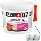 Hangato GmbH Quarzgrund Haftgrund 7 kg Weiß Frostbeständig + Farbroller 10 cm
