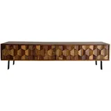 FineBuy TV Board Lowboard 160 x 35 x 40 cm Braun/Massivholz