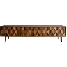 FineBuy TV Board Lowboard 160 x 35 x 40 cm Braun/Massivholz