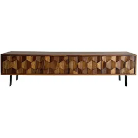 FineBuy TV Board Lowboard 160 x 35 x 40 cm Braun/Massivholz