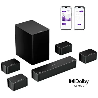 ultimea 7.1 Dolby Atmos Soundbar für TV, Heimkino Sound Surround System, Poseidon D80 Schwarz