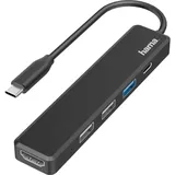 Hama USB-C-Hub Multiport 5 Ports 3 x USB-A USB-C Hub Anschlüsse (USB C Adapter mit 480 Mbit/s High Speed, HDMI