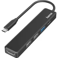 Hama USB-C-Hub Multiport 5 Ports 3 x USB-A USB-C Hub Anschlüsse (USB C Adapter mit 480 Mbit/s High Speed, HDMI