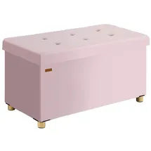 CASARIA Sitzbank mit Stauraum Samt mit Holzfüßen Faltbar Sitzbank 300kg Belastbar 76cm Truhe Wohnzimmer Schlafzimmer Flur Truhenbank Bank