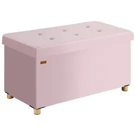 CASARIA Sitzbank mit Stauraum Samt mit Holzfüßen Faltbar Sitzbank 300kg Belastbar 76cm Truhe Wohnzimmer Schlafzimmer Flur Truhenbank Bank