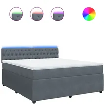 vidaXL Boxspringbett 180 x 200 cm Dunkelgrau