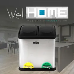 WellHome - Ökologischer Müllbehälter 2 Fächer x 8L jeweils