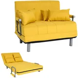 Mendler Schlafsessel HWC-K29, Klappsessel Schlafsofa Gästebett Relaxsessel, Liegefläche 186x97cm Stoff (270g/m2) gelb