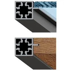 Cadro Glasbodenprofil / Seiten- / Bodenprofil mit Nut, 3000 mm, Edelstahl Optik