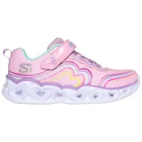 SKECHERS HEART LIGHTS Sneaker Freizeitschuh, Klettschuh, Blinkschuh mit buntem Regenbogen Stitching rosa 31 EU