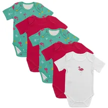 Schlummersack Bio Baby-Bodys kurzarm 5er-Pack in pink | Gr.: 68