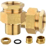 GENERAL FITTINGS Messing Verschraubung 1 Zoll DN25 gold