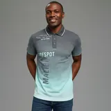 KangaROOS Poloshirt grau/türkis 4XL