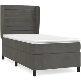 vidaXL Boxspringbett 100 x 200 cm Dunkelgrau