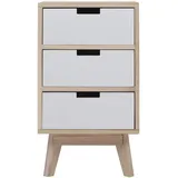 Mobili Rebecca Rebecca Mobili Kommode Schrank 3 Schubladen, Holz, 27x60x35 cm, Schlafzimmer, Nachttische