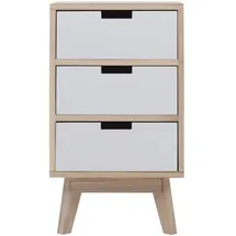 Mobili Rebecca Rebecca Mobili Kommode Schrank 3 Schubladen, Holz, 27x60x35 cm, Schlafzimmer, Nachttische