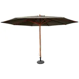 Sonnenschirm Ø 4m Schirm Marktschirm Gartenschirm Holzgestell UV15 Steingrau - Grau