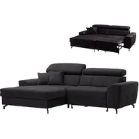 Roller Ecksofa - graphit - Samt - mit Liegefunktion - Recamiere links