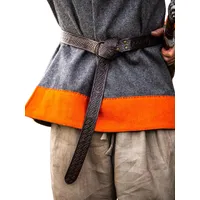 Leonardo Carbone® Unisex Wikinger Lederringgürtel mit keltischer Prägung Kendell - Ledergürtel Herren, Mittelalter Kleidung, Gürtel Damen, LARP, Karneval, Cosplay, Hobbit - 100% Echtleder Dunkelbraun - 150.0 cm