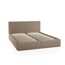 FEDVE Polsterbett Doppelbett Riberia Slim Bett mit Bettkasten 160x200 - Braun
