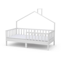Livinity Hausbett Kinderbett Justus Weiß 80 x 160 cm mit Matratze modern