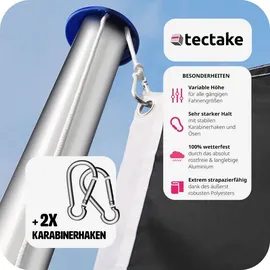 Tectake Aluminium Fahnenmast wetterfest inklusive Seilzug und Bodenhülse | Bunt