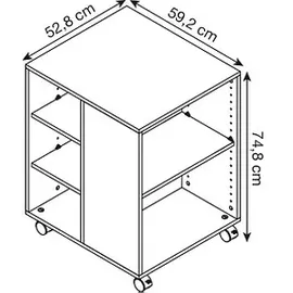 Durable Bürowagen buche 3 Ebenen 52,8 x 59,2 x 74,8 cm
