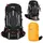 NILS CAMP Wanderrucksack Northlake Outdoor Rucksack 30L plus 10L für Trekking Reise Camping schwarz