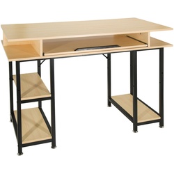 Mid.you Computertisch, Schwarz, Eiche, Metall, rechteckig, eckig, 60×85 cm, Stauraum, Regal, Arbeitszimmer, Schreibtische, PC- & Computertische