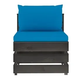 vidaXL Modulares Mittelsofa grau/hellblau