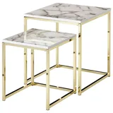 Wohnling Beistelltisch 2er-Set. LAMPHUN - weiß