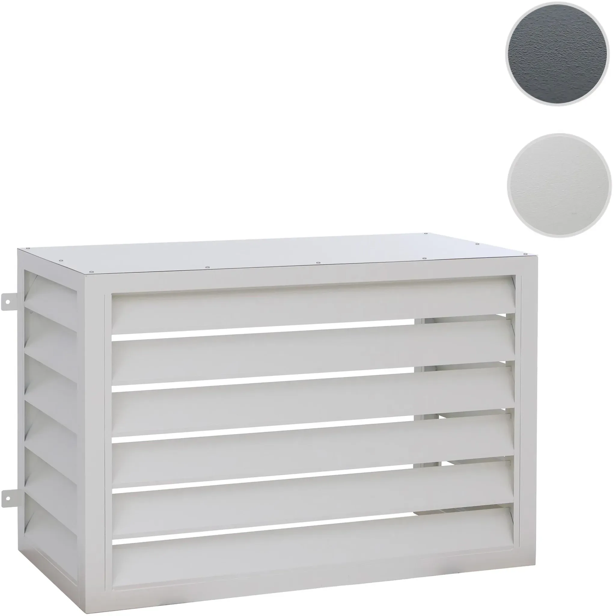 Verkleidung für Klimaanlage/Wärmetauscher HWC-O43, Abdeckung Schutzgitter, Metall 70x104x50cm ~ grau-weiß