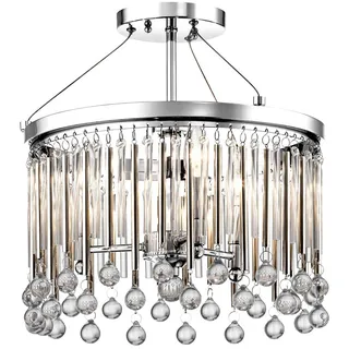 Elstead Lighting Pendellampe Hängeleuchte Deckenlampe Stahl Kristall Chrom 3 Flammig H 37,8 cm